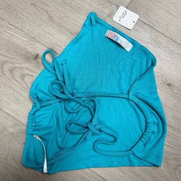 Free People Turquoise Tank Top- size small - Picture 3 of 4